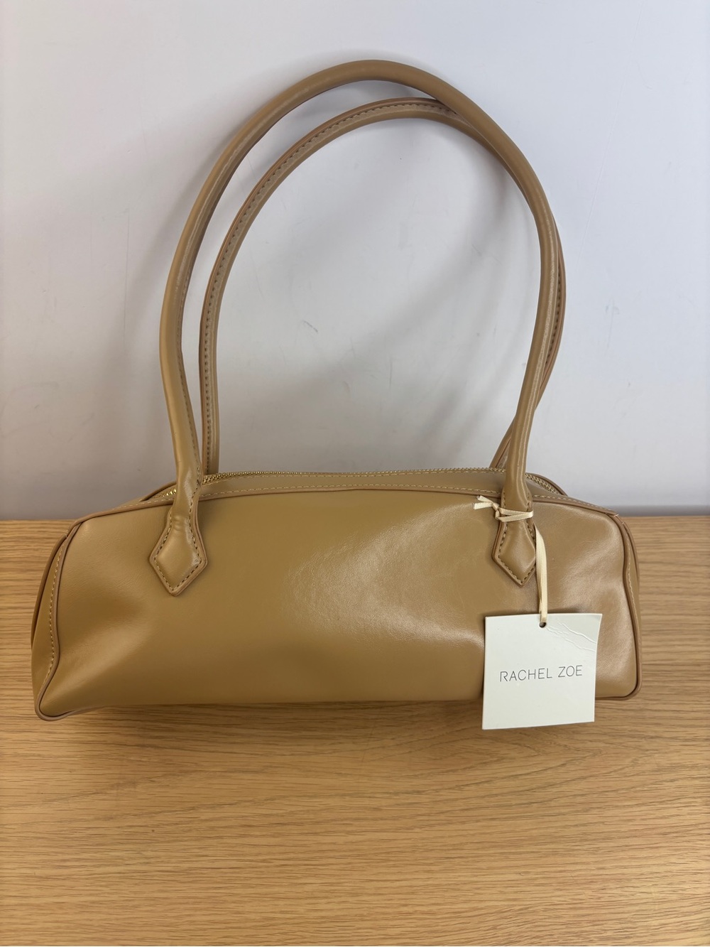 Rachel Zoe Camel Tan Vegan‎ Leather Barrel Shoulder Bag NWT